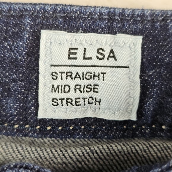 Something Elsa Jeans Women’s 28 Mid RiseStraight Leg Stretch Denim Japan SKY03 - Picture 5 of 14